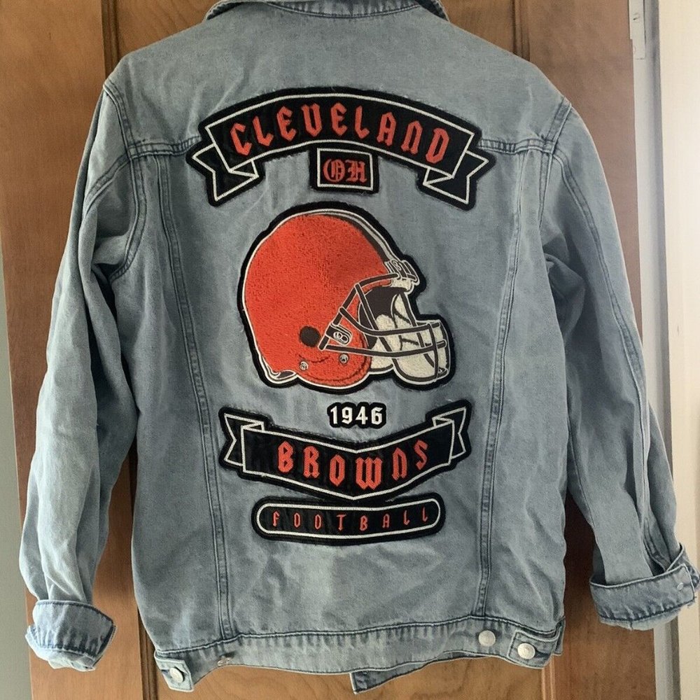 Cleveland Browns Women’s Jean Jacket Wild Collective Size Medium